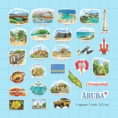 Navy Peony Aruba Stickers Image 1