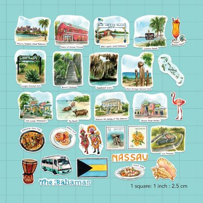 Navy Peony Bahamas Stickers Image 1