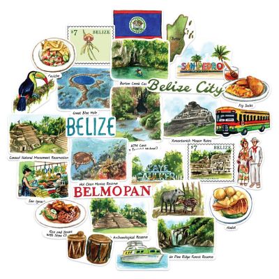Navy Peony Belize Stickers Image 1