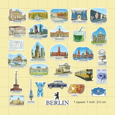 Navy Peony Berlin Stickers Image 1