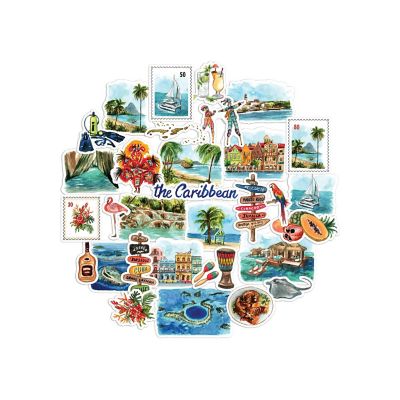 Navy Peony Caribbean Paradise Stickers Image 1