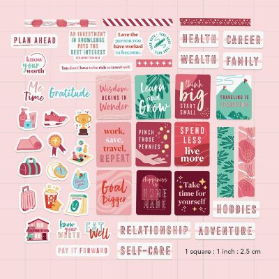 Navy Peony Color Vision Board Stickers Image 1