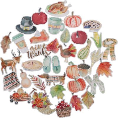 Navy Peony Cozy Thanksgiving Fall Stickers Image 1