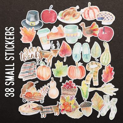 Navy Peony Cozy Thanksgiving Fall Stickers Image 1