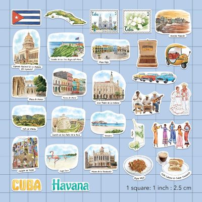 Navy Peony Cuba Stickers Image 1