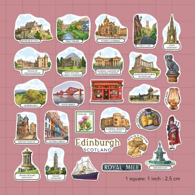 Navy Peony Edinburgh Stickers Image 1