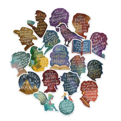 Navy Peony Famous Book Quotes Stickers Image 1