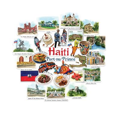 Navy Peony Haiti Stickers Image 1