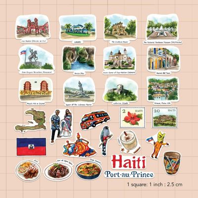 Navy Peony Haiti Stickers Image 1