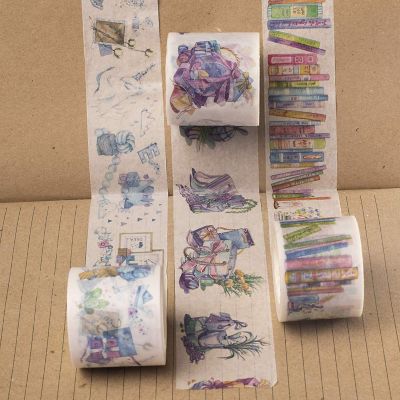 Navy Peony Library of Books Washi Tapes Image 3