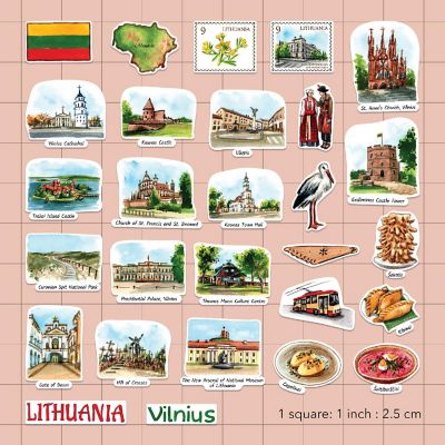 Navy Peony Lithuania Stickers Image 1