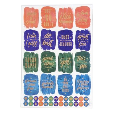 Navy Peony Motivational Vision Board Stickers Image 2