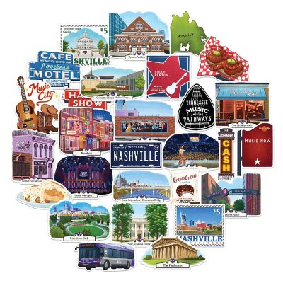 Navy Peony Nashville Stickers Image 1