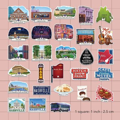 Navy Peony Nashville Stickers Image 1