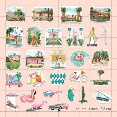 Navy Peony Palm Springs Stickers Image 1