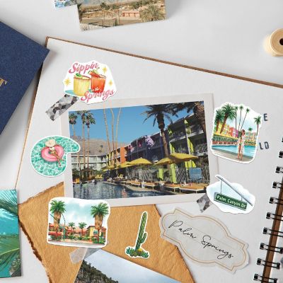 Navy Peony Palm Springs Stickers Image 2