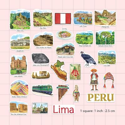 Navy Peony Peru Stickers Image 1