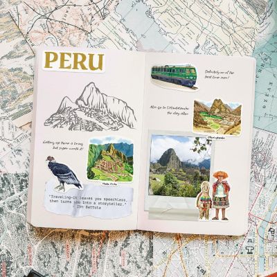 Navy Peony Peru Stickers Image 2