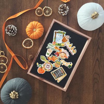 Navy Peony Rustic Fall Stickers Image 3