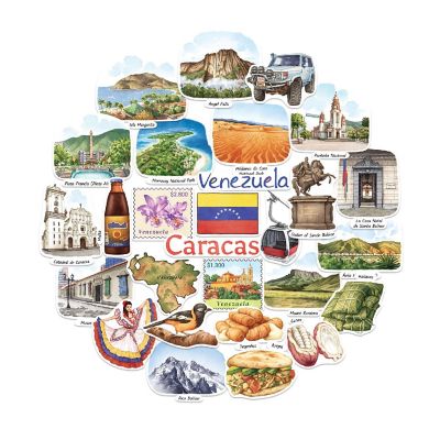 Navy Peony Venezuela Stickers Image 1