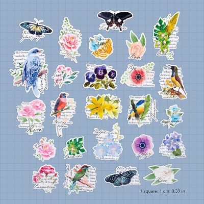 Navy Peony Vintage Floral Spring Sticker Set Image 1