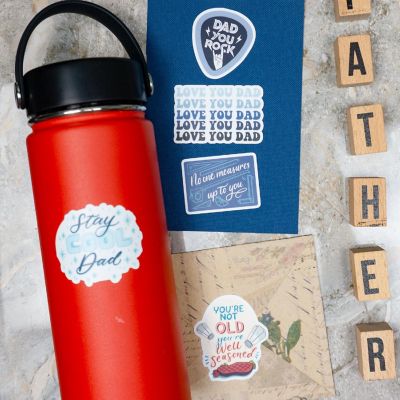 Navy Peony Witty Dad Quote Stickers Image 2