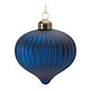 Navy Ribbed Ornament (Set Of 12) 3.5"H Glass Image 2