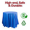 Navy Round Disposable Plastic Tablecloths (84") - (48 Tablecloths) Image 2