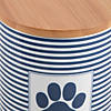 Navy Stripe With Paw Patch Ceramic Treat Canister Image 1