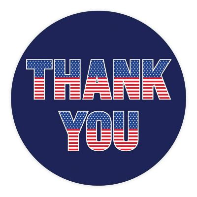 Navy Thank You USA Stickers 2IN 40 Pack Image 1