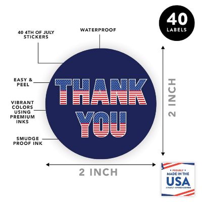 Navy Thank You USA Stickers 2IN 40 Pack Image 1