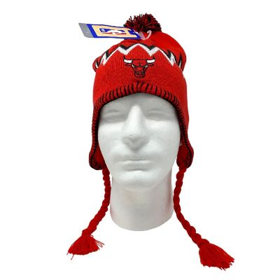 Nba Beanie - Chicago Bulls, Braided Peruvian Image 1