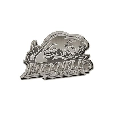 NCAA Rico Industries Bucknell Bison  Antique Auto Emblem Antique Nickel Auto Emblem for Car/Truck/SUV Image 1