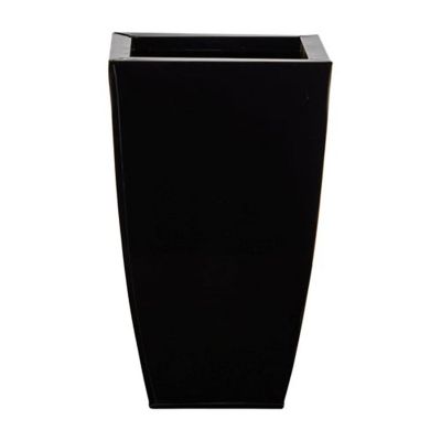 Nearly Natural Modern Decorative 13" Tapered Square Metal Planter - Black Image 1