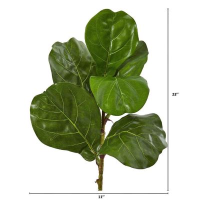 Nearly Natural Modern Decorative 23" Fiddle Leaf Artificial Plant - Set of 4 Image 1
