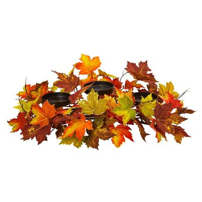 Nearly Natural Modern Decorative Maple Leaf Artificial Arrangement Candelabrum Image 1