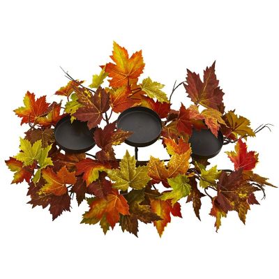 Nearly Natural Modern Decorative Maple Leaf Artificial Arrangement Candelabrum Image 2