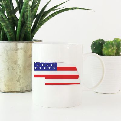 Nebraska US Flag Ceramic Mug Image 1