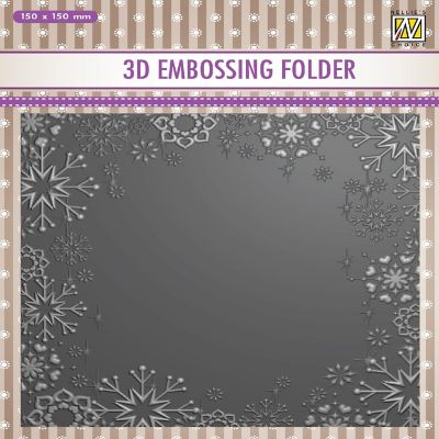 Nellie's Choice 3D Embossing Folder   Snowflake Frame Image 1