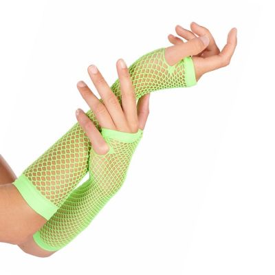Neon Fishnet Gloves Green Green Costume Accessory Image 1