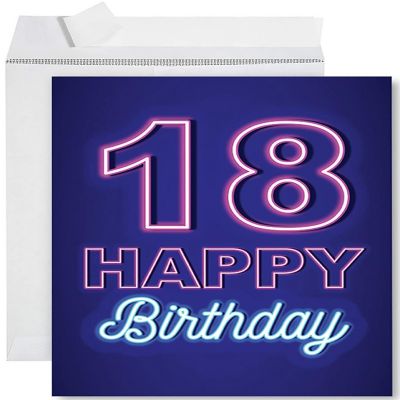 Neon Lights 18th Jumbo Card 8.5x11IN Image 1