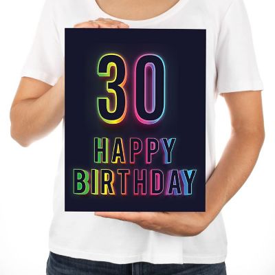 Neon Rainbow 30th Jumbo 8.5x11IN Image 3