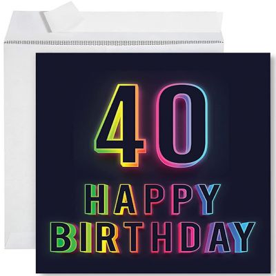 Neon Rainbow 40th Jumbo 8.5x11IN Image 1