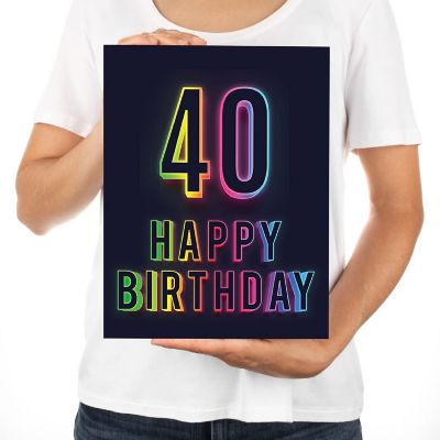 Neon Rainbow 40th Jumbo 8.5x11IN Image 3