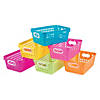 Neon Tall Storage Baskets with Handles - 6 Pc. Image 1