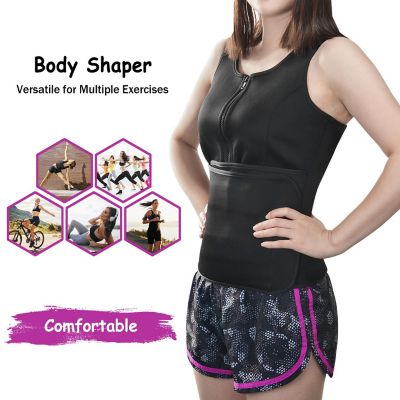 Neoprene Waist Trainer Body Shaper Sauna Vest with Hot Sweat Belt L Size Image 1