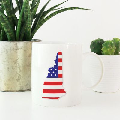 New Hampshire US Flag Ceramic Mug Image 1