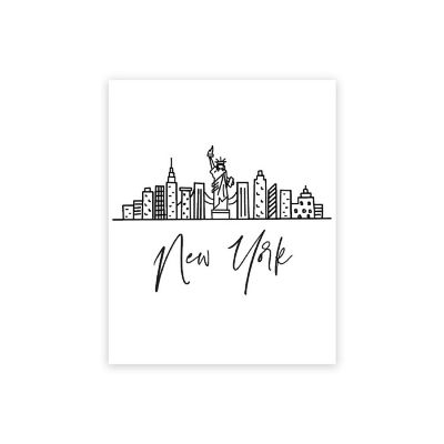 New York Skyline BW 16x20in 1-Pack Image 1