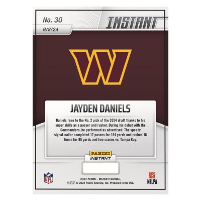 NFL 2024 Panini Instant Base Card  #30 Jayden Daniels Image 1