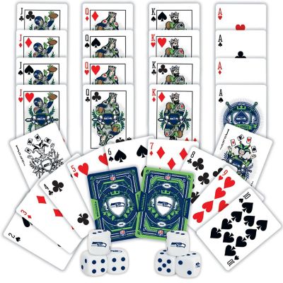 NFL Seattle Seahawks 2-Pack Playing cards &amp; Dice set Image 2